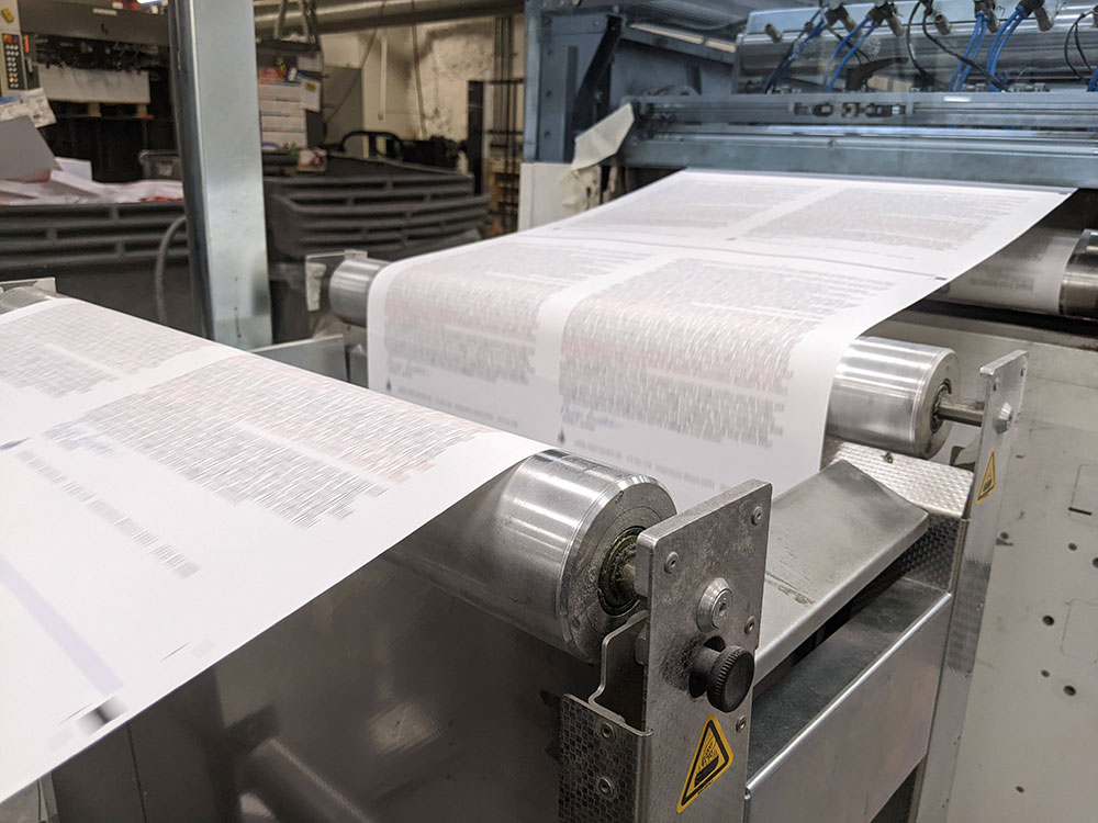 Commercial printing process in action